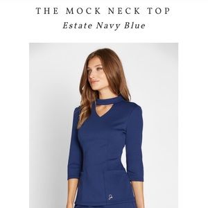 Jaanuu Mock Neck Top Glam Scrubs for doc/nurse